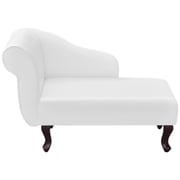 Vidaxl Artificial Leather Chaise Longue With Left Armrest White Vidaxl Artificial Leather Chaise Longue With Left Armrest White