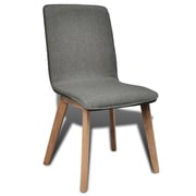 vidaXL Oak Indoor Fabric Dining Chair Set 2 pcs Dark Grey vidaXL Oak Indoor Fabric Dining Chair Set 2 pcs Dark Grey