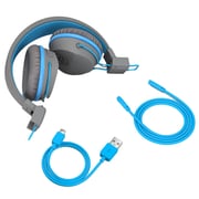 JLab JBuddies Studio Wireless On Ear Kids Headset Graphite Blue
