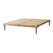 Classic Solid Wood King Bed with Mattress in Natural Beige Color