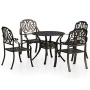 vidaXL 5 Piece Bistro Set Cast Aluminium Bronze vidaXL 5 Piece Bistro Set Cast Aluminium Bronze