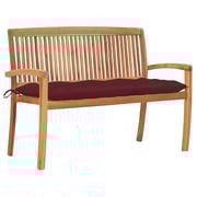 Vidaxl Stacking Garden Bench With Cushion 128.5 Cm Solid Teak Wood Vidaxl Stacking Garden Bench With Cushion 128.5 Cm Solid Teak Wood