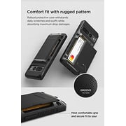 VRS Design Damda Glide Pro designed for Google Pixel 7 PRO case cover wallet [Semi Automatic] slider Credit card holder Slot [3-4 cards] - Black Groove