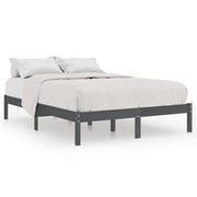 Vidaxl Bed Frame Grey Solid Wood Pine 200x200 Cm Vidaxl Bed Frame Grey Solid Wood Pine 200x200 Cm
