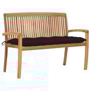 Vidaxl Stacking Garden Bench With Cushion 128.5 Cm Solid Teak Wood Vidaxl Stacking Garden Bench With Cushion 128.5 Cm Solid Teak Wood