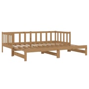 Vidaxl Pull-out Day Bed Honey Brown Solid Pinewood 2x Vidaxl Pull-out Day Bed Honey Brown Solid Pinewood 2x