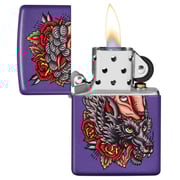Zippo 49413 237 Wolf In Sheep's Clothing Design Purple Matte Windproof Lighter Zippo 49413 237 Wolf In Sheep's Clothing Design Purple Matte Windproof Lighter