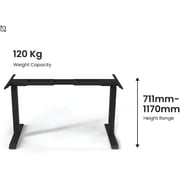 Navodesk Smart Standing Desk Model ND-F200 Bluetooth Height Adjustable Sit Stand Desk Frame Only (Black)