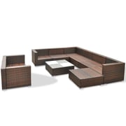 Vidaxl 10 Piece Garden Lounge Set With Cushions Poly Rattan Brown Vidaxl 10 Piece Garden Lounge Set With Cushions Poly Rattan Brown