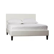 Modern Faux Leather Platform Bed Queen White Modern Faux Leather Platform Bed Queen White