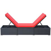Vidaxl Sun Lounger With Cushion Poly Rattan Black Vidaxl Sun Lounger With Cushion Poly Rattan Black