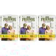 Friends Adult Diapers Easy - Large, 10 Pieces, Pack of 3 Friends Adult Diapers Easy - Large, 10 Pieces, Pack of 3