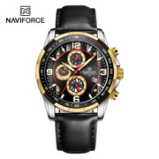 Naviforce NF8027L-BLK- Genuine Leather Belt Chronograph Edition