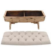 vidaXL Storage Bench Solid Wood and Fabric 103x51x44 cm vidaXL Storage Bench Solid Wood and Fabric 103x51x44 cm