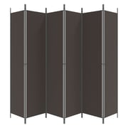 vidaXL 6-Panel Room Divider Brown 300x220 cm Fabric vidaXL 6-Panel Room Divider Brown 300x220 cm Fabric