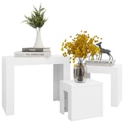 Vidaxl Nesting Coffee Tables 3 Pcs White Engineered Wood Vidaxl Nesting Coffee Tables 3 Pcs White Engineered Wood