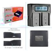 Dmk Power Dc-01 Bp-u60 Lcd Dual Battery Charger Compatible With Sony Pmw-100, Pmw-150, Pmw-160, Pmw-200, Pmw-300, Pmw-ex1, Pmw-ex1r, Pmw-ex3, Pmw-ex160, Etc.
