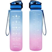 ULTIMAX Large Water Bottle 1L Tritan Plastic Water Bottle With Time Markers Leak-Proof, BPA Free, Motivational Reusable for Fitness Gym Outdoor Sports-Assorted Color ULTIMAX Large Water Bottle 1L Tritan Plastic Water Bottle With Time Markers Leak-Proof, BPA Free, Motivational Reusable for Fitness Gym Outdoor Sports-Assorted Color