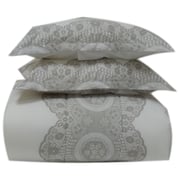 Single Comforter Set 160x240cm Poly Cotton Print Light Beige 180TC