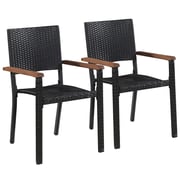 Vidaxl Outdoor Chairs 2 Pcs Poly Rattan Black Vidaxl Outdoor Chairs 2 Pcs Poly Rattan Black