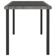 Vidaxl Garden Dining Table Grey 180x70x73 Cm Poly Rattan