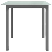 vidaXL Garden Table Light Grey 80x80x74 cm Aluminium and Glass vidaXL Garden Table Light Grey 80x80x74 cm Aluminium and Glass