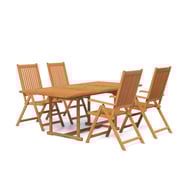 vidaXL 5 Piece Garden Dining Set Solid Wood Acacia vidaXL 5 Piece Garden Dining Set Solid Wood Acacia