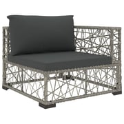 Vidaxl 5 Piece Garden Lounge Set With Cushions Poly Rattan Grey Vidaxl 5 Piece Garden Lounge Set With Cushions Poly Rattan Grey