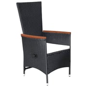Vidaxl 7 Piece Garden Dining Set Poly Rattan Black Vidaxl 7 Piece Garden Dining Set Poly Rattan Black