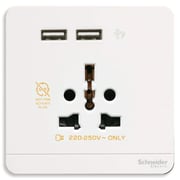 Schneider Electric AvatarOn, USB charger + 2 socket-outlet, 2P, 16A, White (Model Number-E8342616USB_WE) Schneider Electric AvatarOn, USB charger + 2 socket-outlet, 2P, 16A, White (Model Number-E8342616USB_WE)