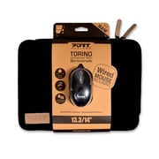 Port 501777 Torino Laptop Sleeve 13.3/14inch With Wired Mouse Black