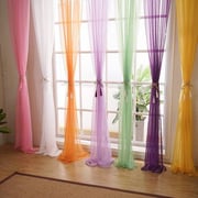 Sheer Window Curtain Set of 2pcs Purple Color