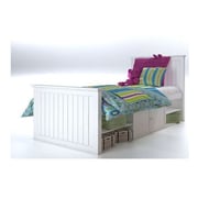 MooBoo Tuck Me In Tight 90cm White Single Storage Bed With Foam Mattress