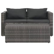 Vidaxl 6 Piece Garden Lounge Set With Cushions Poly Rattan Grey Vidaxl 6 Piece Garden Lounge Set With Cushions Poly Rattan Grey