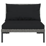vidaXL 4 Piece Garden Lounge Set with Cushions Poly Rattan Dark Grey vidaXL 4 Piece Garden Lounge Set with Cushions Poly Rattan Dark Grey
