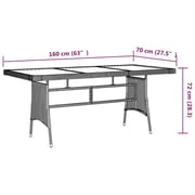 Vidaxl Garden Table Black 160x70x72 Cm Poly Rattan & Solid Acacia Wood Vidaxl Garden Table Black 160x70x72 Cm Poly Rattan & Solid Acacia Wood