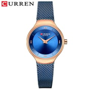 Curren CRN9028-BLU/RG-Elegant Ladies Stainless Steel Mesh Watch
