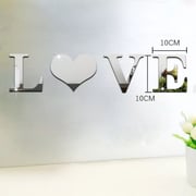 Deals For Less - 3d Mirror Wall Stickers Acrylic Home Decoration Love Design Deals For Less - 3d Mirror Wall Stickers Acrylic Home Decoration Love Design