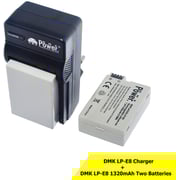 Dmk Power Lp-e8(1320mah)2pack Battery And Battery Charger Compatible With Canon Eos Rebel T2i T3i T4i T5i Eos 550d Eos 600d Eos 650d Eos 700d Dslr Digital