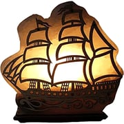 Himalayan Salt Sindabad Boat Style Lamp Wooden Design