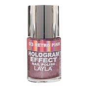 Layla Hologram effect Nail Polish Retro Pink 003
