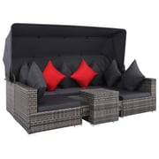 Vidaxl 7 Piece Garden Lounge Set With Cushions Poly Rattan Grey Vidaxl 7 Piece Garden Lounge Set With Cushions Poly Rattan Grey