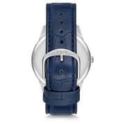 Omax Classic Series Blue Leather Analog Watch For Men JD01P64I