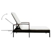 Vidaxl Sun Lounger With Cushion Poly Rattan Brown Vidaxl Sun Lounger With Cushion Poly Rattan Brown