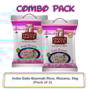 India Gate Basmati Rice, Rozana, 5kg (Pack of 2) India Gate Basmati Rice, Rozana, 5kg (Pack of 2)