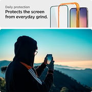 Spigen GLAStR Align Master designed for iPhone 14 PRO Screen Protector (2022) Premium Tempered Glass - Full Cover [2 PACK]