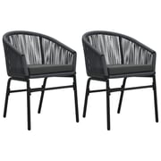 Vidaxl Garden Chairs 2 Pcs Anthracite Pvc Rattan Vidaxl Garden Chairs 2 Pcs Anthracite Pvc Rattan