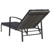 Vidaxl Garden Sun Lounger With Cushion Poly Rattan Grey Vidaxl Garden Sun Lounger With Cushion Poly Rattan Grey