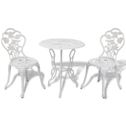 Vidaxl 3 Piece Bistro Set Cast Aluminium White Vidaxl 3 Piece Bistro Set Cast Aluminium White