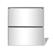 vidaXL Shoe Cabinet 2-Layer Mirror White 63x17x67 cm vidaXL Shoe Cabinet 2-Layer Mirror White 63x17x67 cm